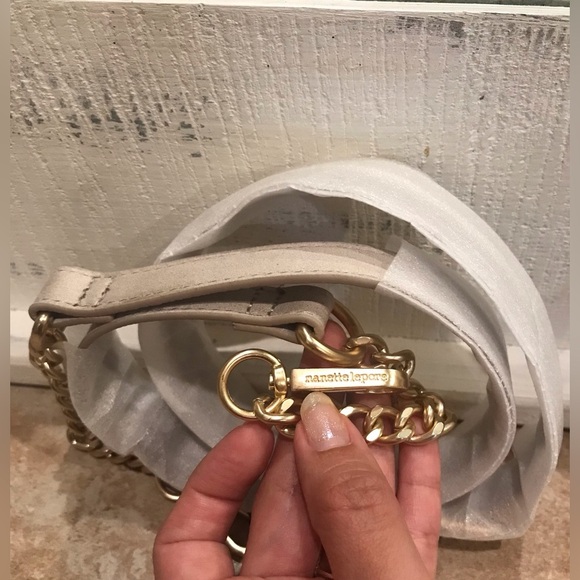 NWT Elegant 3 Piece Faux Suede & Leather Bag Straps Set - W/Gold Tone Hardware - Picture 5 of 12